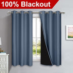 NICETOWN 100% Blackout Window Curtain Panels, Stone Blue, 2 Pieces, Heat and - Image 2