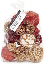 ANDALUCA Decorative Balls Orbs Bag (Red Gold) by ANDALUCA