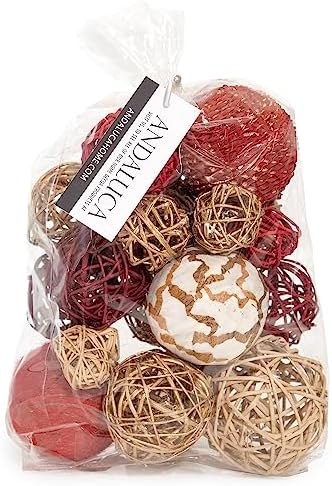ANDALUCA Decorative Balls Orbs Bag (Red Gold) by ANDALUCA