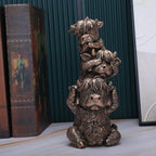 Vintage Western Cowboy Animal Figurine - Resin Decorative Statue with Star-Embellished Hat, Rustic Home Décor Accent for Shelf/Table, Collectible Gift for Western Enthusiasts (SANDIENIU) - Image 6