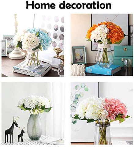 6Pcs 18" White Silk Hydrangea Artificial Flowers - Image 6