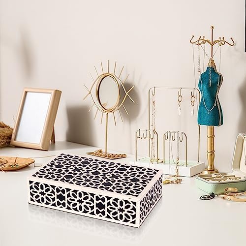 Handicrafts Home Black Large Decorative Storage Box with Lid, 10x6x2.5 In - Image 4