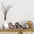 Jetec 2 Pcs Heart Shaped Wooden Signs, Family Decor, Love Table Decor - Image 3