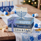 4 Pcs Hanukkah Table Decor for Home Chanukah Tiered Tray Decor - Image 3