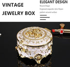 Hipiwe Metal Jewelry Box Antique Trinket Organizer for Women Keepsake Box - Image 2