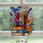 Book Ornament – ​​Stained Glass Style Acrylic Christmas Ornament with,Teacher Back To School Gift, Bookish Gifts For Librarian, BookLovers,Reader, Women, Suncatcher Effect Decor For Christmas Tre,S-18 - Image 7