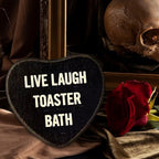 Gothic Wall Decor - Live Laugh Toaster Bath - Black Heart Wooden Hanging Sign - Retro Wall Art Decor For Home Living Room Bathroom, Birthday Anniversary Housewarming Graduation Gift For Women Men -A02 - Image 5
