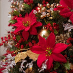 16 Pack Poinsettia Flowers Artificial Christmas Decorations, Red Poinsettia Flowers for Christmas Tree, Velvet Poinsettias Artificial Flowers for Xmas Decor DIY for Home Vase Indoor Outdoor Garden - Image 2