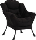 Welnow Black Single Lazy Chair for Living Room, Modern Reading Accent Chair by LifeGetsBetterWithWelnow