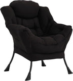 Welnow Black Single Lazy Chair for Living Room, Modern Reading Accent Chair by LifeGetsBetterWithWelnow