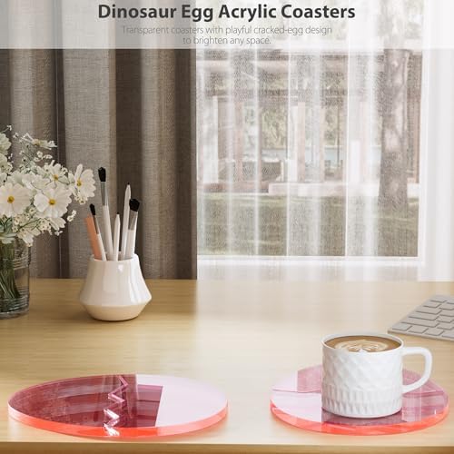 Acrylic Coaster Decorative Plates,Office Desk Accessories, Clear Dinosaur Egg Shape Coffee Cup Decor, Perfect for Tabletop Protection and Display. - Image 5