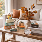 11 Pcs Fall Coffee Table Decor for Home, Wooden Pumpkin Spice Signs - Image 5