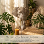 Carved Wood Elephant Statue Home Decor Living Room Luxury Gift - Image 2