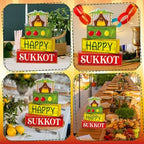 Yuntau 4 Pcs Happy Sukkot Table Decorations Sukkot Centerpieces for Tables - Image 5