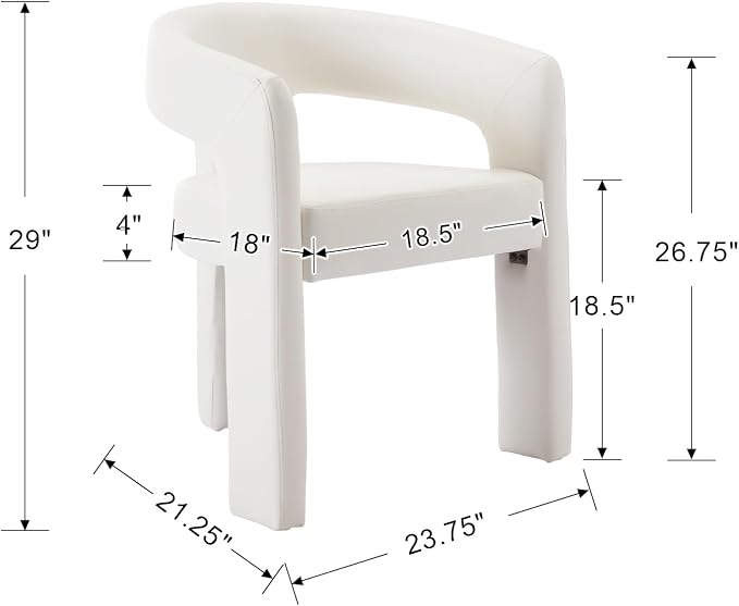 BESTANO Set of 2 Modern PU Leather Upholstered Dining Chairs - Image 3