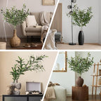 Leftover 4 Pcs 33.4'' Faux Tall Olive Branches for Vase Realistic,Tall Faux Greenery for Vase,Fake Plants,Eucalyptus Stems,Faux Stems for Centerpieces Decoration,Home Decor,Coffee Table Decor - Image 6