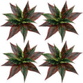 CATTREE Artificial Outdoor Plants, Fake Agave Shrubs Faux Grass Plastic Leaves Greenery Bushes Plant for Home Decor Garden Wedding Party Decorations Indoor Yard UV Resistant Planter Filler Red 4 Pack by CATTREE