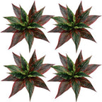 CATTREE Artificial Outdoor Plants, Fake Agave Shrubs Faux Grass Plastic Leaves Greenery Bushes Plant for Home Decor Garden Wedding Party Decorations Indoor Yard UV Resistant Planter Filler Red 4 Pack by CATTREE