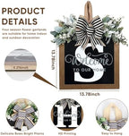 Ultra Large 14'' Last Name All Year Round Front Door Wreath with 26 Initial Letter Welcome Sign All Seasons Eucalyptus Garland and Bow Wreaths for Front Door Porch Farmhouse Decoration (S) - Image 4