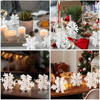 Wenqik 16 Pcs Wooden Snowflake 3D Centerpieces,White - Image 4