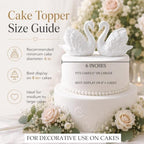 White Ceramic Swan Figurines Set of 2, Wedding Cake Topper Decor - Image 4