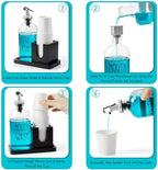 Glass Mouthwash Dispenser for Bathroom, 16 OZ Mouthwash Dispenser with Pour Spout and Wood Cup Holder and Tray, Mouth Wash Bottle Container, Black Kitchen Bathroom Decor and Accessories - Image 5