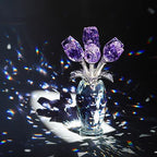 Purple Crystal Rose Flower Figurine Collectible Table Centerpiece Decor - Image 4