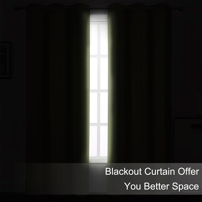 Sage Green Thermal Blackout Curtains/38 x 84 Inch/Set of 2 Panels Room - Image 3