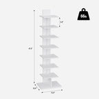 TUTOTAK Narrow Bookshelf, 8-Tier Bookcase, Spine Book Shelf - Image 2