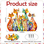 Wesiti Metal Cat Wall Art Decor Colorful Sculptural Mid Century 13.78x10.7 - Image 2