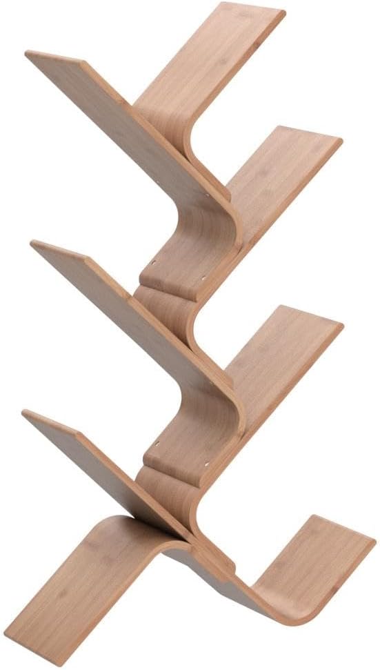 6-Tier Bamboo Tree Modern Bookshelf, Creative Curved Standing Bookcase Rack - Image 5