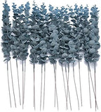 20 PCS 18.5" Artificial Eucalyptus Stems, Real Touch Leaves, Blue by FuleHouzz