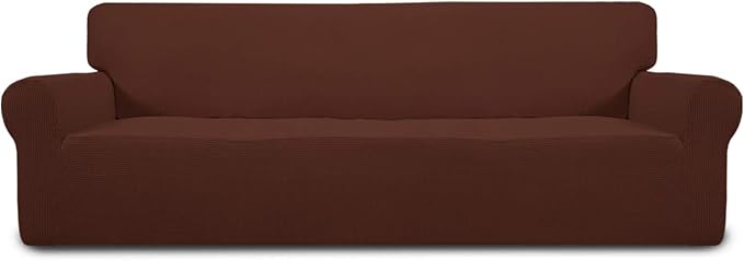 Easy-Going Stretch 4 Seater Oversized Sofa Couch Cover Coffee | 1-Piece Extra by Easy-Going
