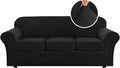 H.VERSAILTEX Modern Velvet Plush 4 Piece High Stretch Sofa Slipcover Sofa Cover by HVERSAILTEX