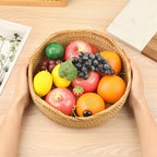 Hipiwe 10.9" Round Key Bowl for Entryway Table Handwoven Rattan Basket Tray - Image 7