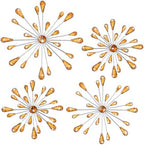 Hicarer 4 Pcs Starburst Wall Decor, Bling Metal Wall Art, Amber - Image 2