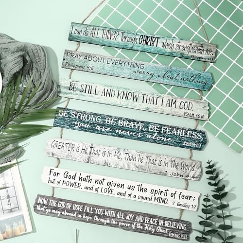 Yookeer 7 Tier Christian Wall Art Bible Verses Green English Style - Image 4