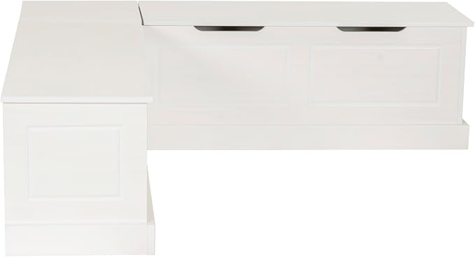 Linon Harris White Solid Pine Backless Nook - Image 10
