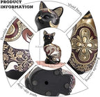 Black Cat Statue Home Decor Accent Boho Cat Figurines and Sculptures for Living Room Bedroom Shelf Office Table, Cats Art Decoration Vintage Matt Animals Gift for Cats Lovers, Woman Mom - Image 2