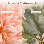 Artificial Chrysanthemum Silk Flowers, 6 Large Bloom Stems 19 Inch - Image 4