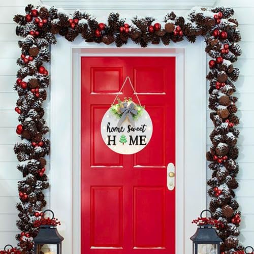 Interchangeable Welcome Sign for Front Door with 14 Changeable Icons, Farmhouse Front Porch Decor Rustic Wooden Wall Sign with 12 LED Lights, Outdoor Seasonal Welcome Home Decorations (White1) - Image 5