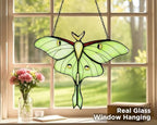 Luna Moth Stained Glass Window Hanging, Butterfly Suncatcher - Image 2