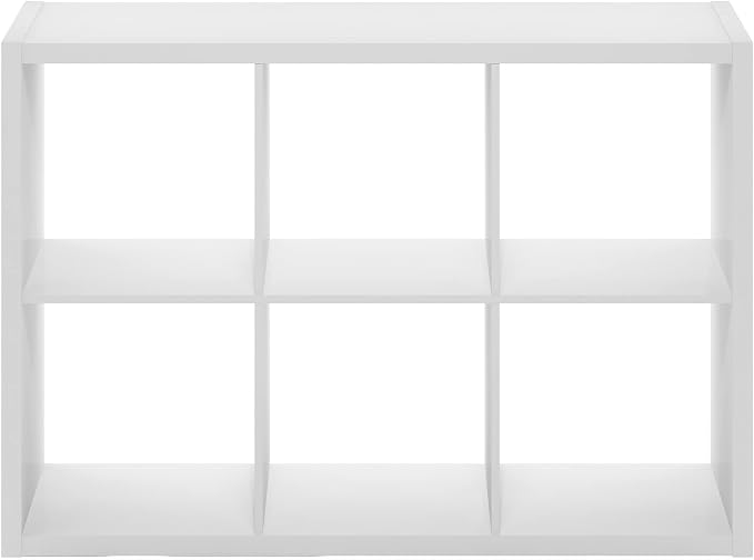 Furinno Cubicle Book Shelf, 6-Cube Bookshelf, Extra Thick Frame Horizontally & - Image 13