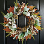 18 Inch Fall Wreath for Front Door Pumpkin Autumn Wreaths by CIROASES