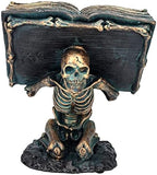 Pacific Giftware Spell Book Skeleton Podium Gothic Horror Home Decor Accent 6.75” Tall - Image 2