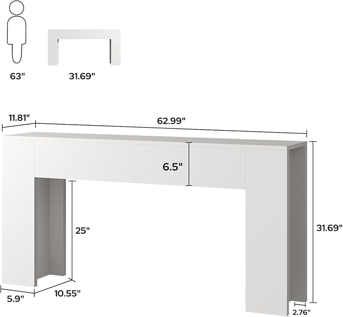 UNIQUITE 63-Inch Long Console Table - Image 2