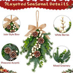 2pcs Christmas Door Swags White Berry Artificial Greenery Decor - Image 4