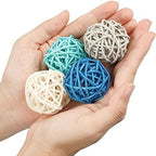 Wicker Ball Orbs,Dark Blue, Sky Blue, Gray, White,2.8'',2.4'',2'',1.6'' - Image 3