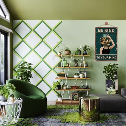 Wall Decor Art Vintage Tin Metal Sign Be Kind to Your Mind Plants Decors Poster Boho Room Decor Aesthetic for Home Bedroom Office Women Gifts 8X12 Inches - Image 6