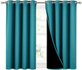 NICETOWN Peacock Teal 100% Blackout Curtains 45 inches Long, 2 Thick Layers by NICETOWN